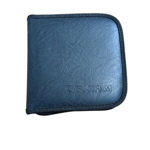 Fujifilm CD Compact Disc DVD Wallet Case Holder Holds 24 discs Zip Around Black